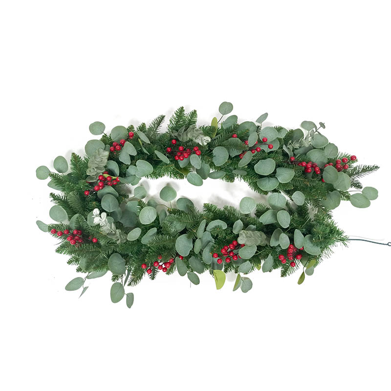 HCT180-140RL,6 Feet Christmas Eucalyptus Garland With PVC Leaves And Pe Leaves